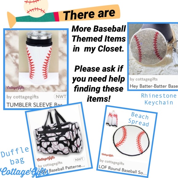 Baseball Softball Pattern Neoprene Tumbler Sleeve - Picture 3 of 4